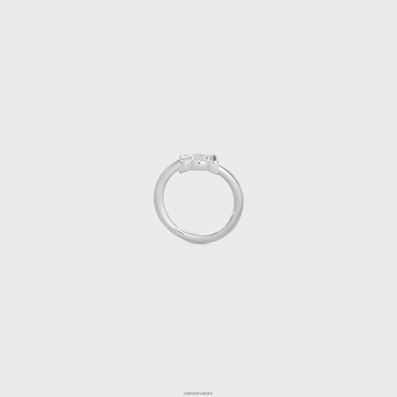 CELINE žene triomphe asimetrični prsten od mesinga s rodijskom završnom obradom 3WED61294 pribor srebro