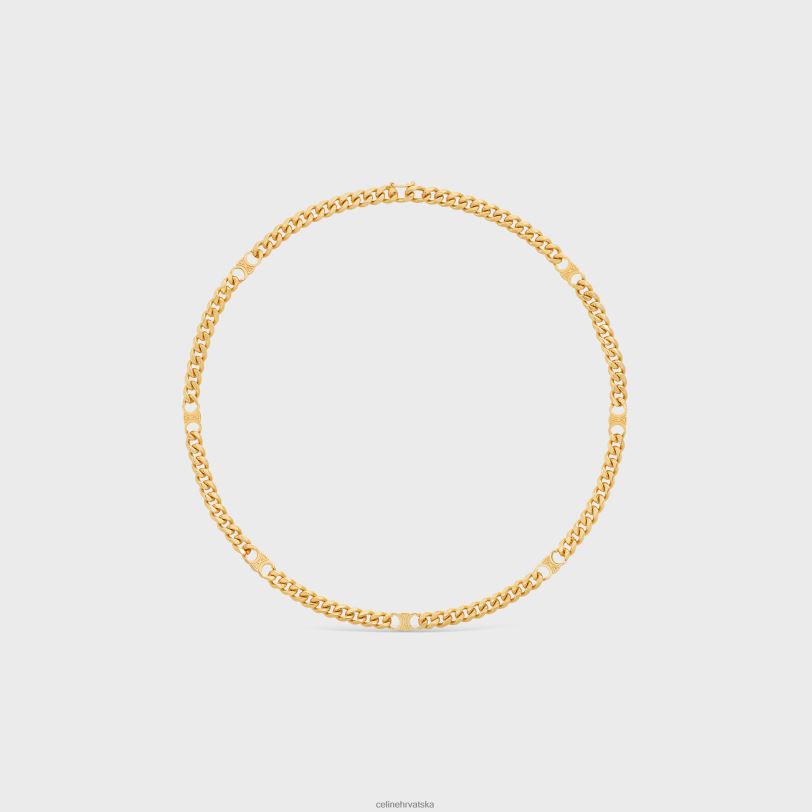 CELINE žene triomphe mala gurmanska ogrlica od mesinga s završnim slojem 3WED61277 pribor zlato