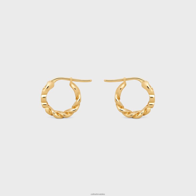 CELINE žene triomphe mali gurmanski obruči od mesinga sa završnom obradom 3WED61279 pribor zlato