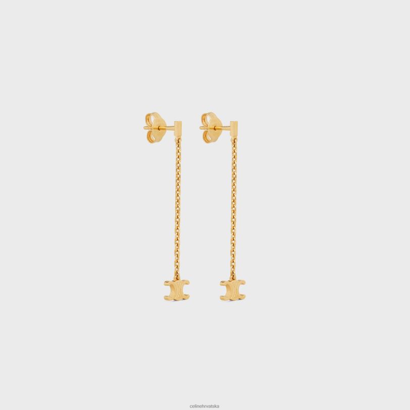 CELINE žene triomphe mini triomphe naušnice od mesinga sa završnim slojem 3WED61298 pribor zlato