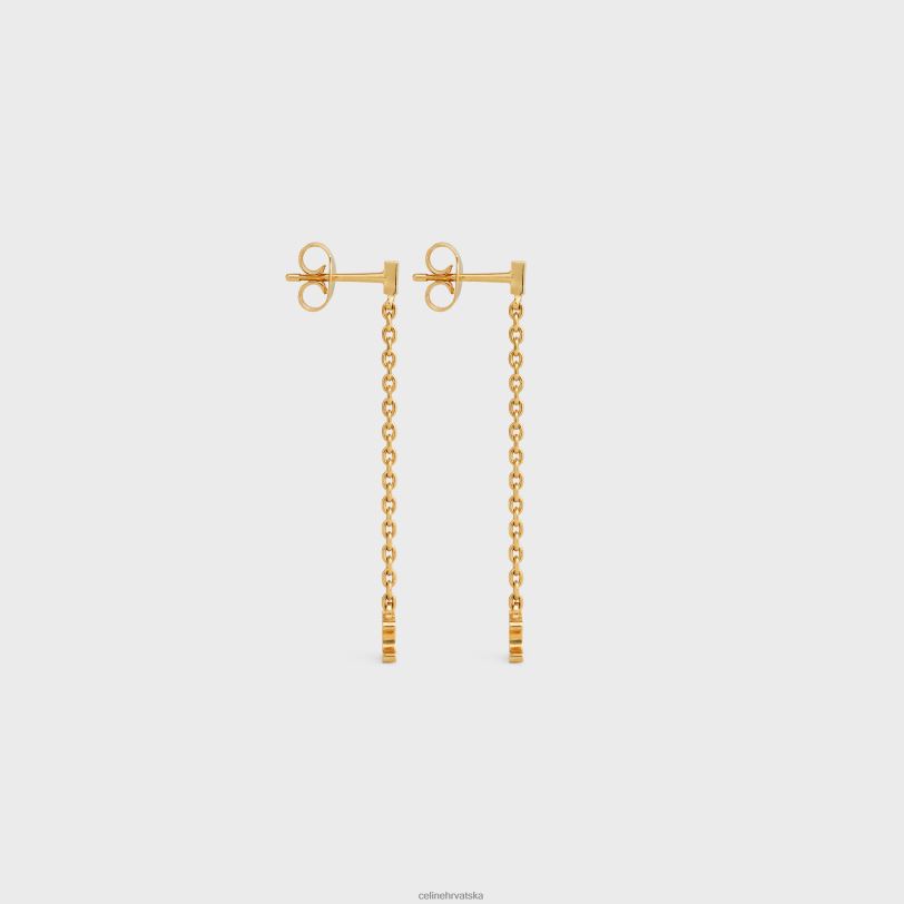 CELINE žene triomphe mini triomphe naušnice od mesinga sa završnim slojem 3WED61298 pribor zlato