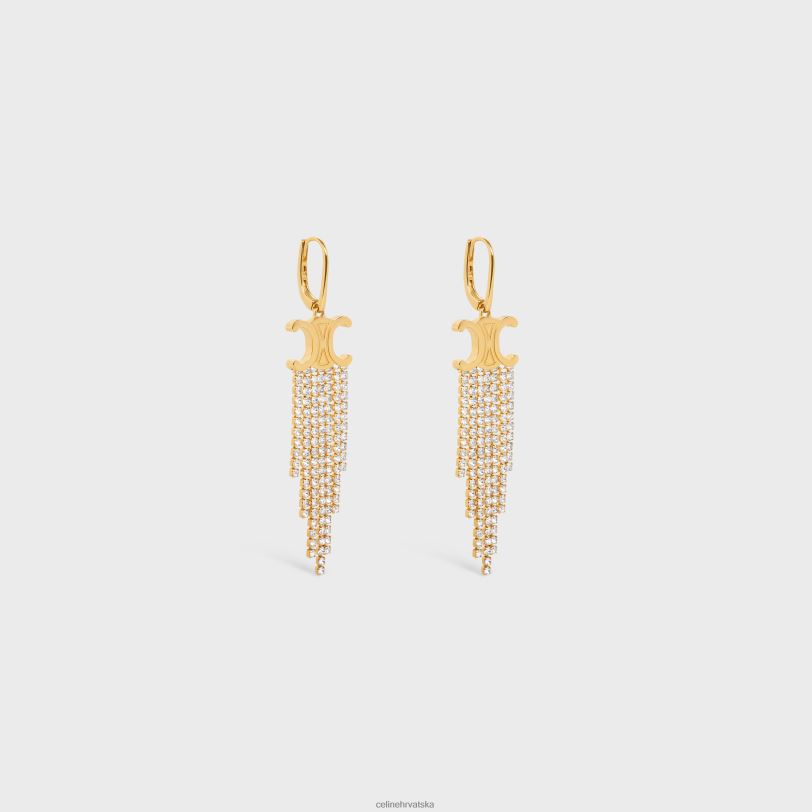 CELINE žene triomphe naušnice s resama od mesinga sa završetkom i nizom 3WED61275 pribor zlato