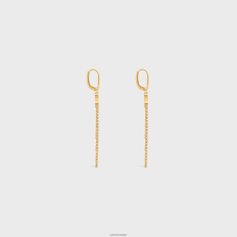 CELINE žene triomphe naušnice s resama od mesinga sa završetkom i nizom 3WED61275 pribor zlato