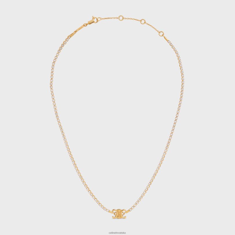 CELINE žene triomphe svjetlucava ogrlica od mesinga sa završnom obradom i žicama 3WED61274 pribor zlato
