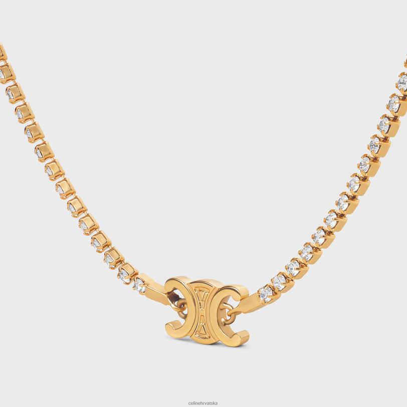 CELINE žene triomphe svjetlucava ogrlica od mesinga sa završnom obradom i žicama 3WED61274 pribor zlato