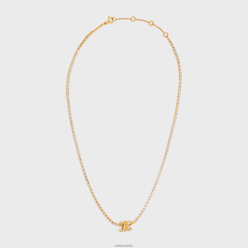 CELINE žene triomphe svjetlucava ogrlica od mesinga sa završnom obradom i žicama 3WED61274 pribor zlato