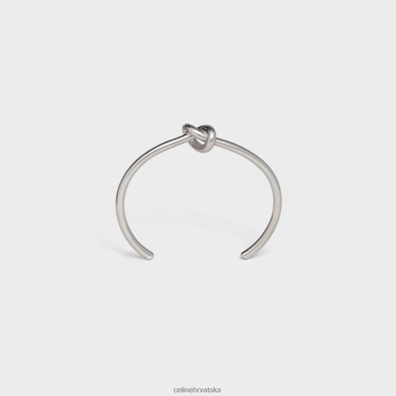 CELINE žene čvor ekstra tanka narukvica od mesinga s rodijskom završnom obradom 3WED61368 pribor srebro
