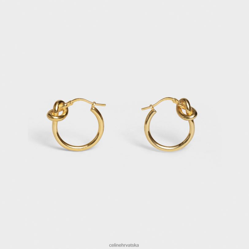 CELINE žene čvor mali obruči od mesinga sa završnim slojem 3WED61351 pribor zlato