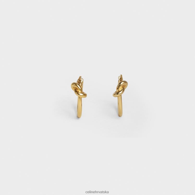 CELINE žene čvor mali obruči od mesinga sa završnim slojem 3WED61351 pribor zlato