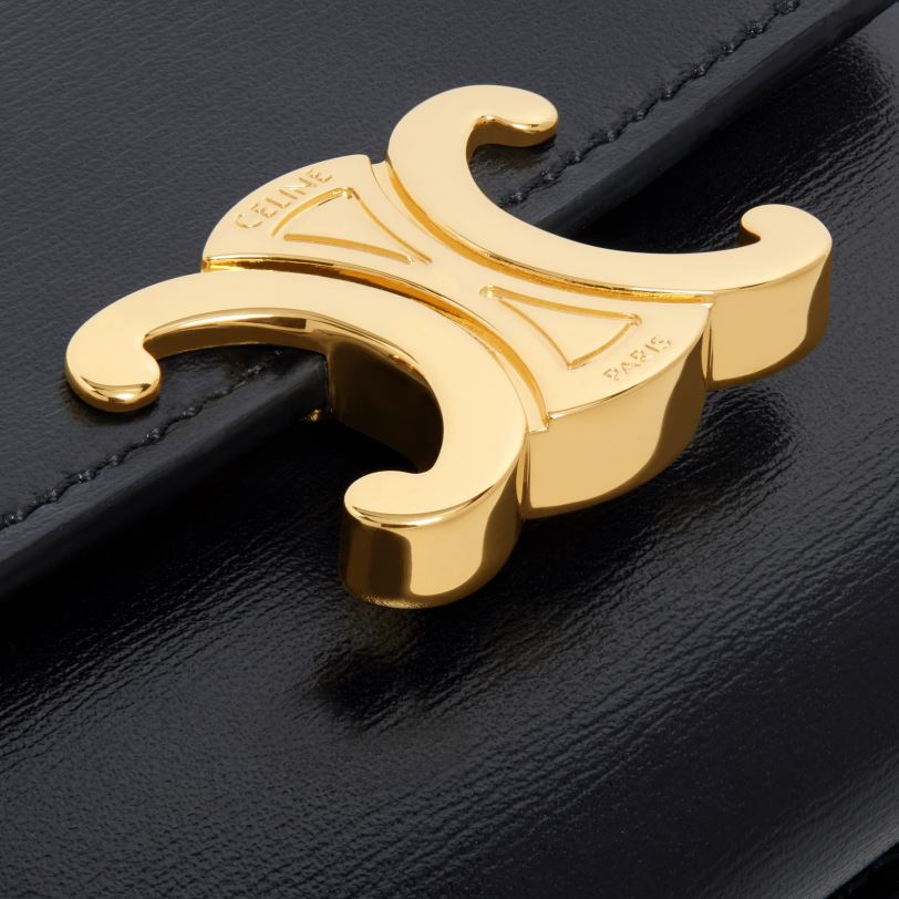 CELINE žene kompaktni novčanik s kovanicama od sjajne teleće kože 3WED6407 pribor crno