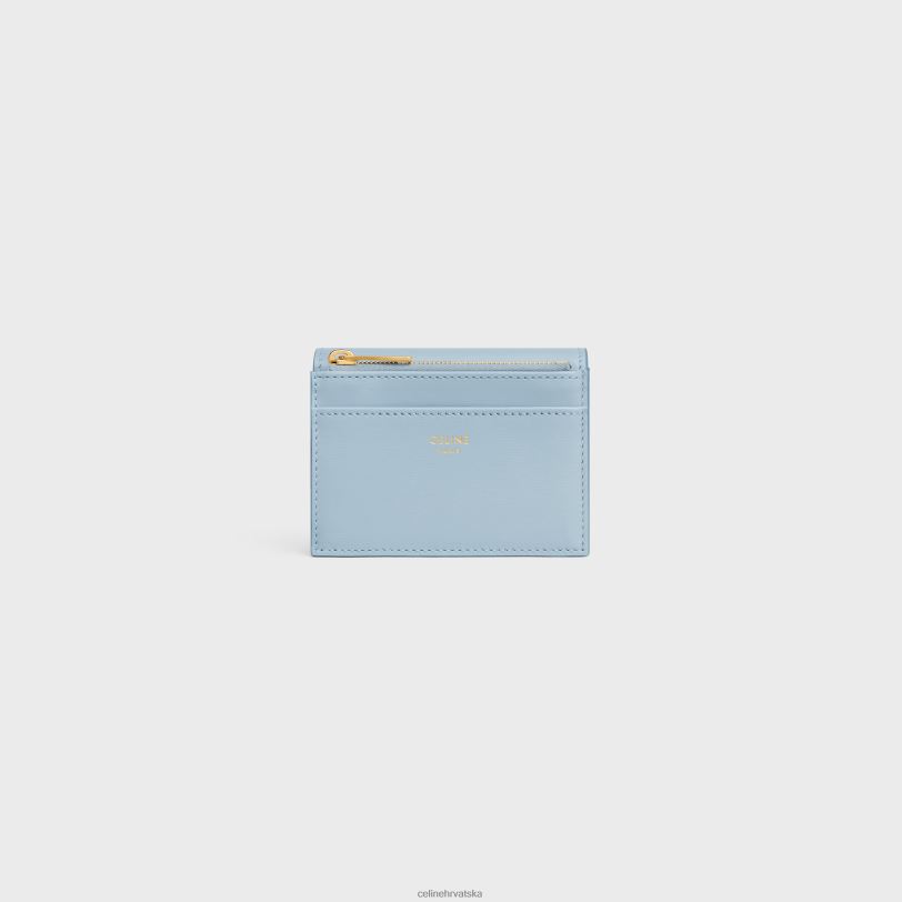 CELINE žene kompaktni novčanik s kovanicama od sjajne teleće kože 3WED6410 pribor svjetloplavo