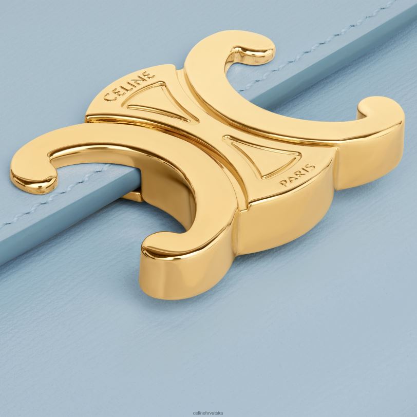 CELINE žene kompaktni novčanik s kovanicama od sjajne teleće kože 3WED6410 pribor svjetloplavo