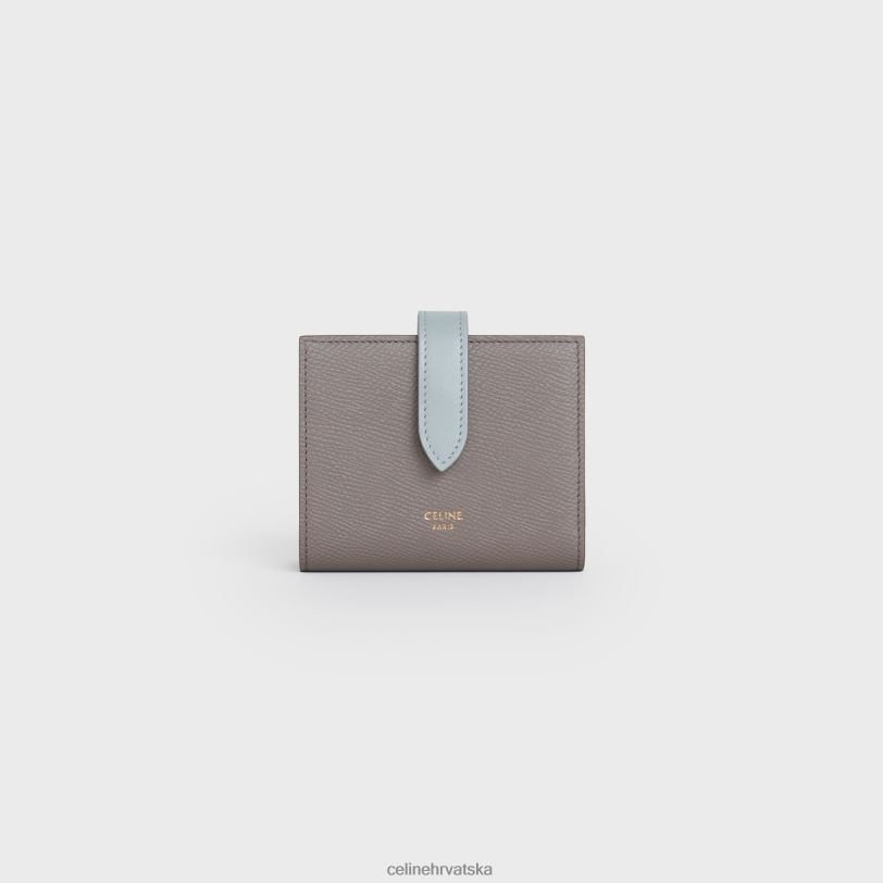 CELINE žene mali novčanik s remenom od dvobojne zrnaste teleće kože 3WED6479 pribor šljunak/mineral