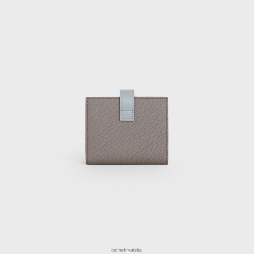 CELINE žene mali novčanik s remenom od dvobojne zrnaste teleće kože 3WED6479 pribor šljunak/mineral