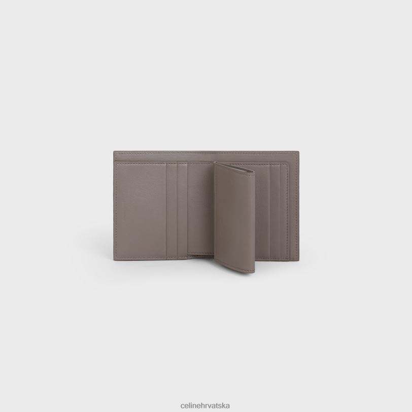 CELINE žene mali novčanik s remenom od dvobojne zrnaste teleće kože 3WED6479 pribor šljunak/mineral