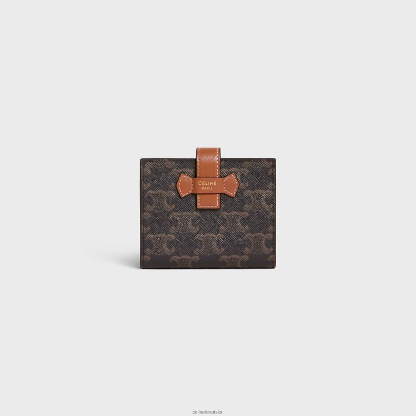 CELINE žene mali novčanik s remenom od triomphe platna i janjeće kože 3WED6480 pribor preplanuli ten