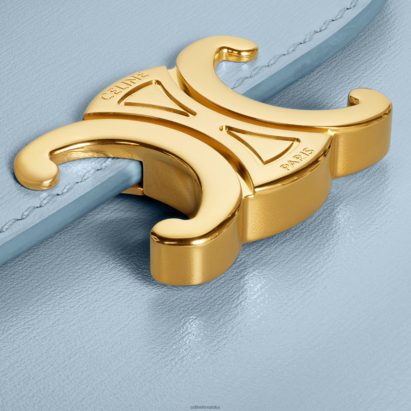 CELINE žene mali novčanik triomphe od sjajne teleće kože 3WED6413 pribor svjetloplavo