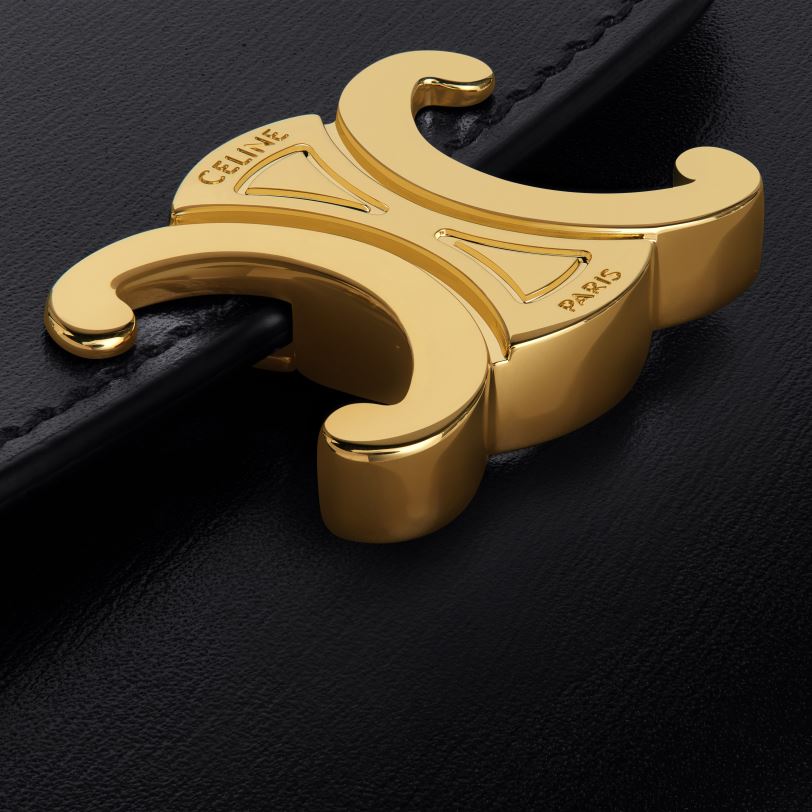 CELINE žene mali novčanik triomphe od sjajne teleće kože 3WED6451 pribor crno