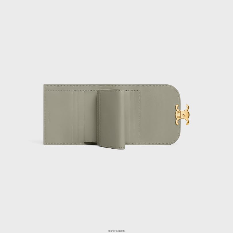 CELINE žene mali novčanik triomphe od sjajne teleće kože 3WED6456 pribor zelena glina