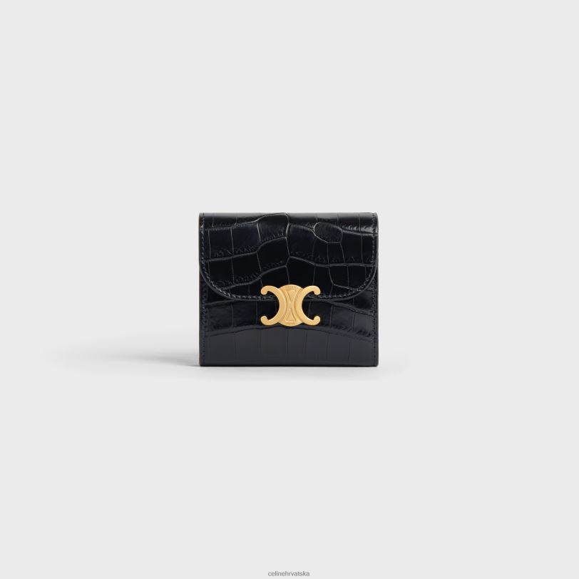 CELINE žene mali novčanik triomphe u niloticus krokodil 3WED6464 pribor crno