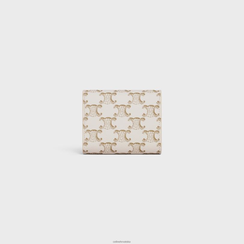 CELINE žene mali novčanik triomphe u triomphe platnu 3WED6457 pribor bijelo/smeđe