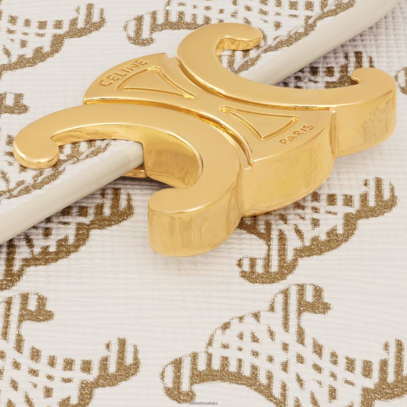 CELINE žene mali novčanik triomphe u triomphe platnu 3WED6457 pribor bijelo/smeđe