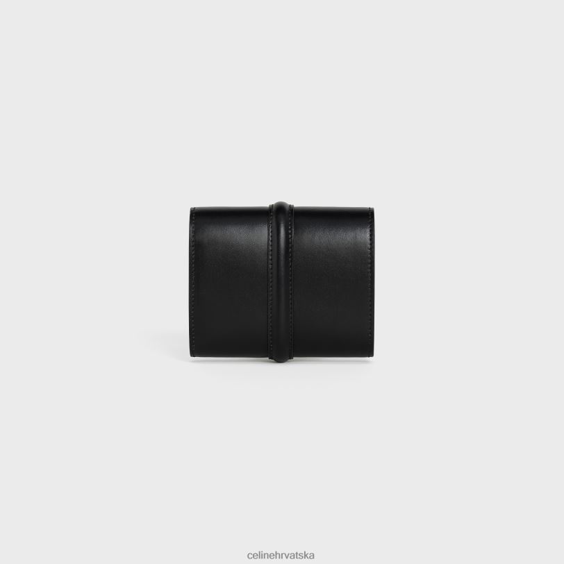 CELINE žene mali trostruki novčanik 16 od sjajne teleće kože 3WED6466 pribor crno