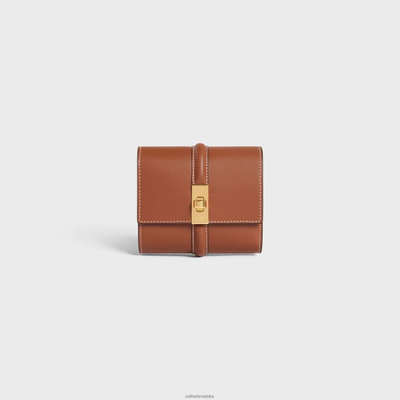 CELINE žene mali trostruki novčanik 16 od sjajne teleće kože 3WED6467 pribor preplanuli ten