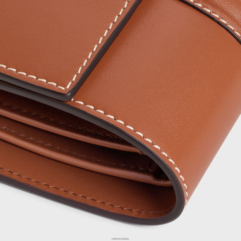 CELINE žene mali trostruki novčanik 16 od sjajne teleće kože 3WED6467 pribor preplanuli ten