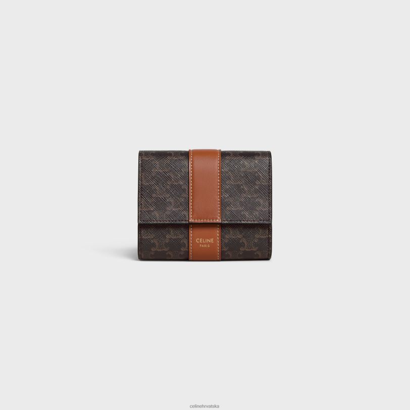 CELINE žene mali trostruki novčanik od triomphe platna i janjeće kože 3WED6483 pribor preplanuli ten