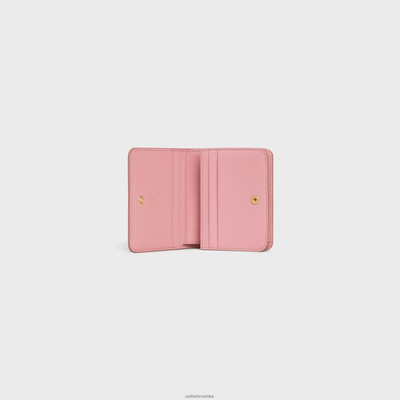 CELINE žene triomphe kompaktni novčanik od sjajne teleće kože 3WED6406 pribor ruža