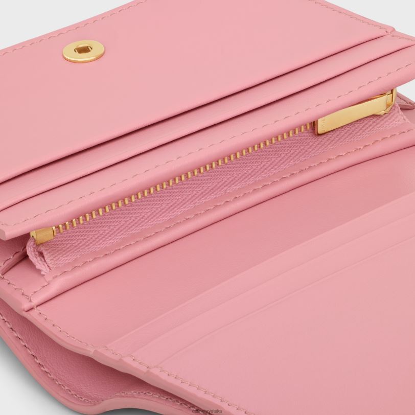 CELINE žene triomphe kompaktni novčanik od sjajne teleće kože 3WED6406 pribor ruža