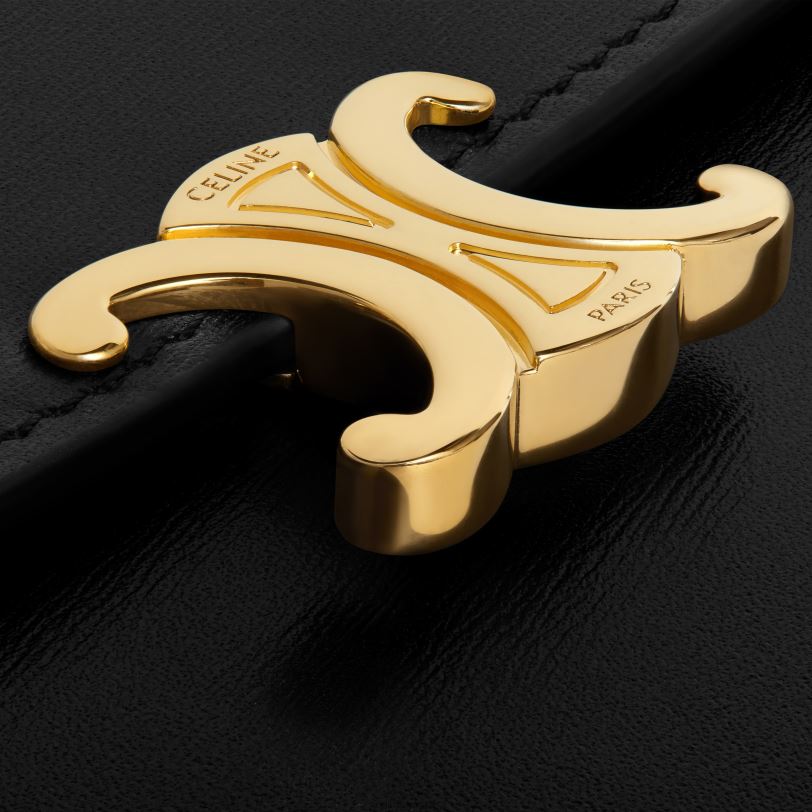 CELINE žene veliki novčanik triomphe od sjajne teleće kože 3WED6441 pribor crno