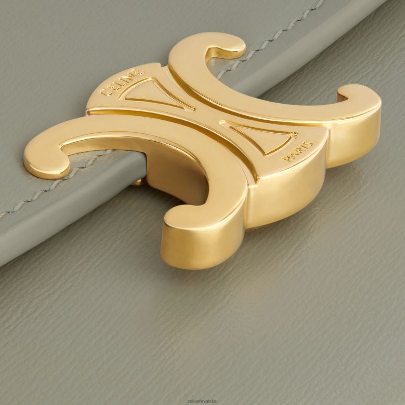 CELINE žene veliki novčanik triomphe od sjajne teleće kože 3WED6443 pribor zelena glina