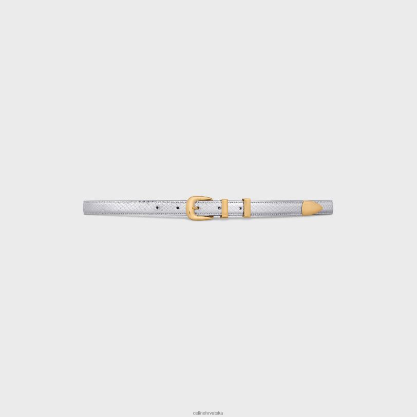 CELINE žene mali western pojas od teleće kože s reljefom pitona 3WED61029 pribor srebro