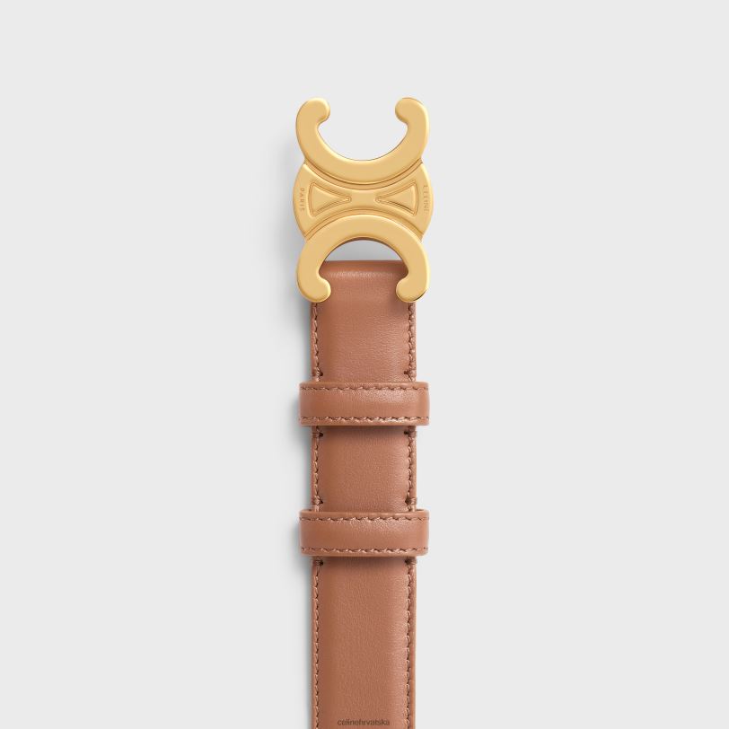 CELINE žene srednji triomphe pojas od glatke teleće kože 3WED61065 pribor bronca