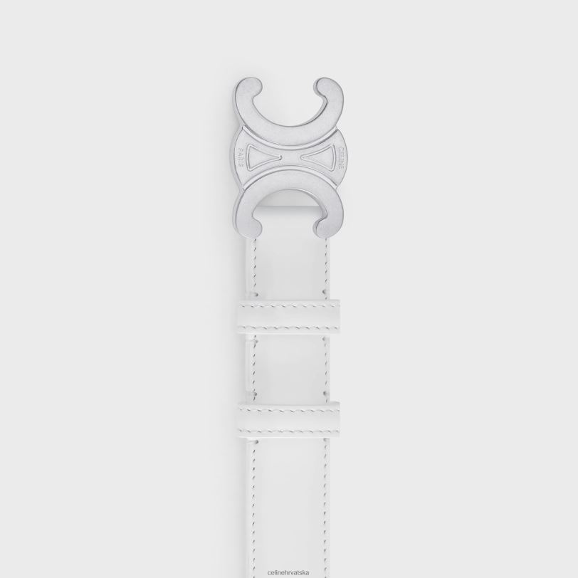 CELINE žene srednji triomphe remen od taurillon kože 3WED61018 pribor bijel de bijel