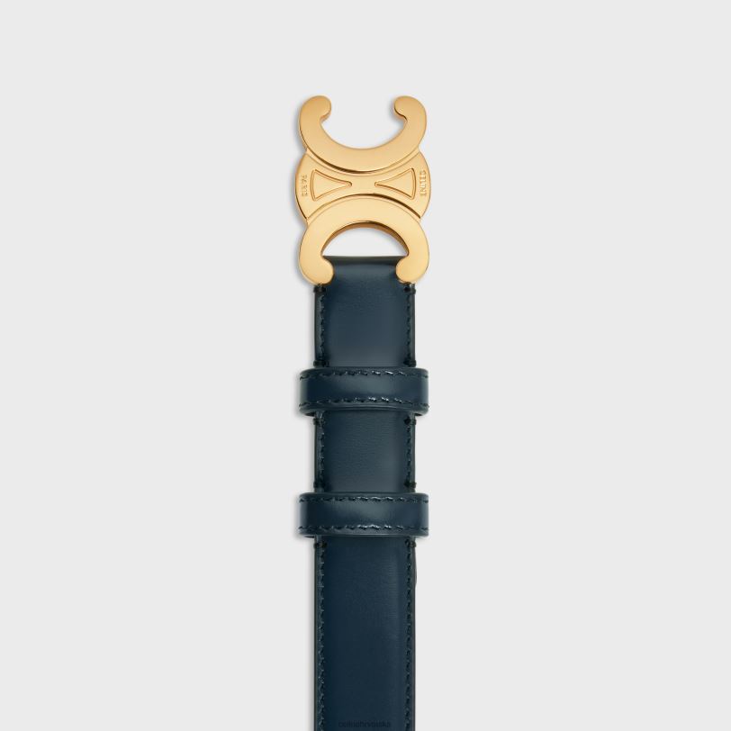 CELINE žene srednji triomphe remen od taurillon kože 3WED61062 pribor mornarsko plava