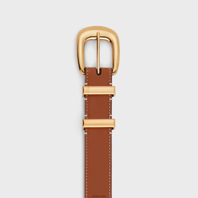 CELINE žene srednji western pojas od prirodne teleće kože 3WED61086 pribor preplanuli ten