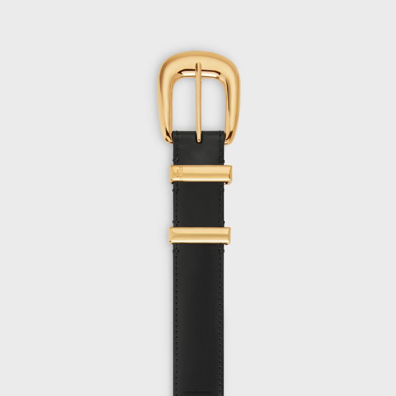 CELINE žene srednji zapadni remen od taurillon kože 3WED61084 pribor crno