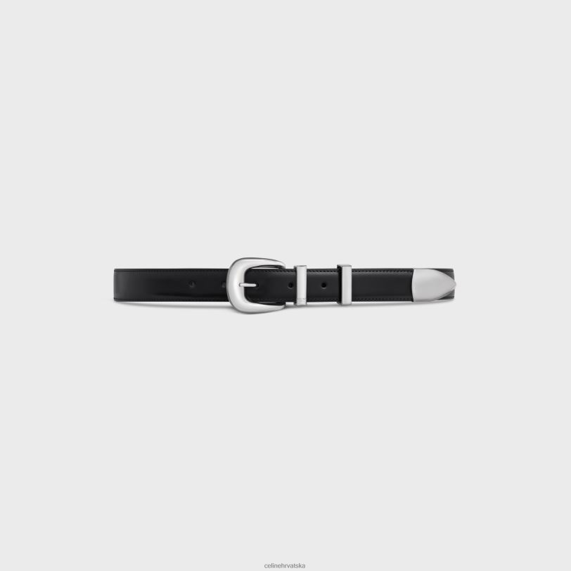 CELINE žene srednji zapadni remen od taurillon kože 3WED61085 pribor crno