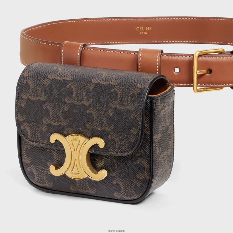 CELINE žene torba za pojas triomphe remen od triomphe platna i teleće kože 3WED61096 pribor preplanuli ten