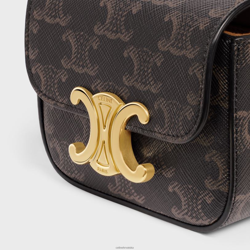 CELINE žene torba za pojas triomphe remen od triomphe platna i teleće kože 3WED61096 pribor preplanuli ten