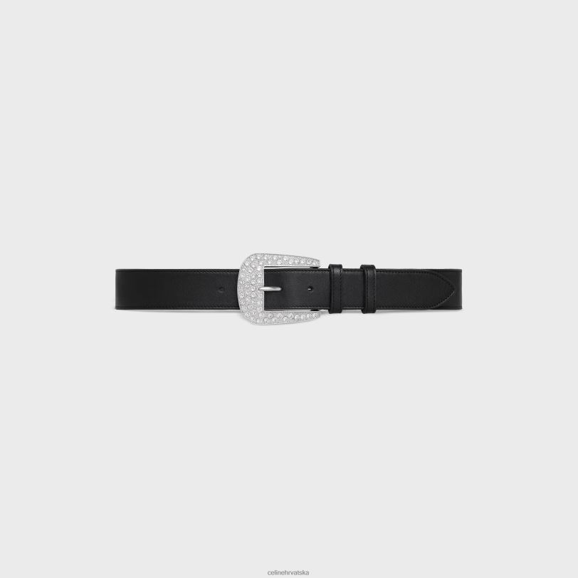 CELINE žene veliki marco remen s žicama od vintage teleće kože 3WED61017 pribor crno