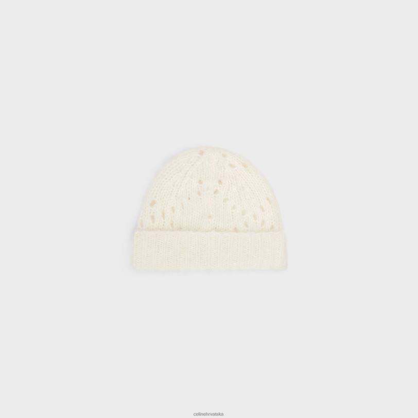 CELINE žene kapa od Fair Isle alpaca vune pointelle 3WED61174 pribor prljavo bijelo