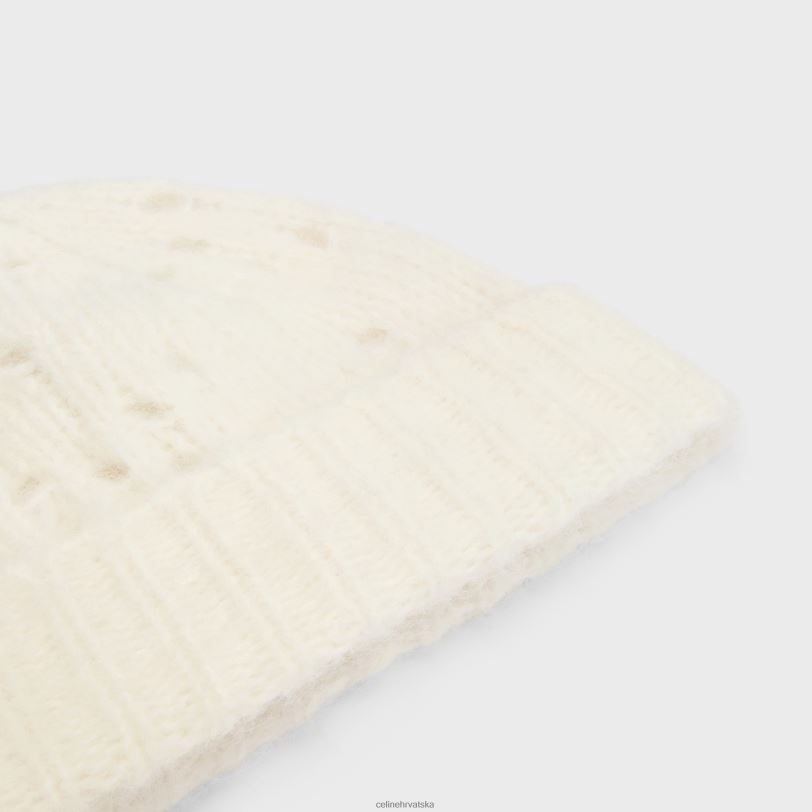 CELINE žene kapa od Fair Isle alpaca vune pointelle 3WED61174 pribor prljavo bijelo