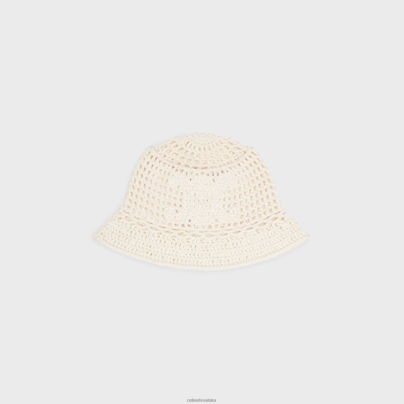 CELINE žene triomphe cloche kapica od heklanog pamuka 3WED61225 pribor prljavo bijelo