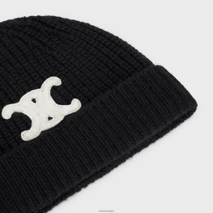 CELINE žene triomphe kapica od bešavnog kašmira 3WED61172 pribor crno