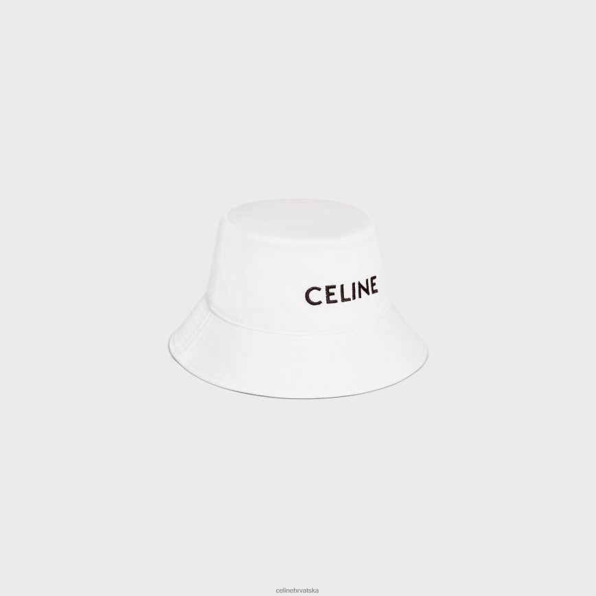 CELINE žene vezeni šešir od pamučnog gabardina prljavo bijelo pribor 3WE2E2252