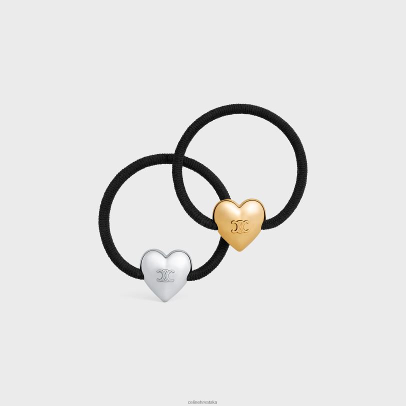 CELINE žene coeur triomphe set elastičnih traka od mesinga sa završnom obradom od zlata i rodija, najlona i gume 3WED61055 pribor crno/zlatno/srebrno